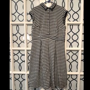 Eloquii Jacquard Checkered Shirt Dress